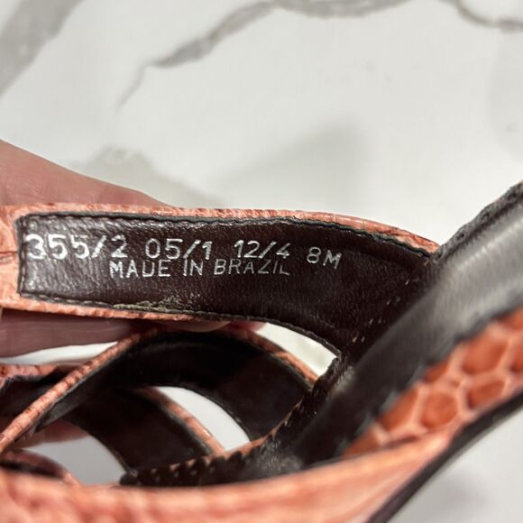 Franco Sarto Coral Snake Embossed Slide Slip on Sandals Heels Women's Size 8M - Picture 9 of 12